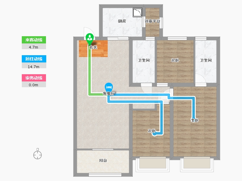 甘肃省-兰州市-保利天宸湾-88.78-户型库-动静线