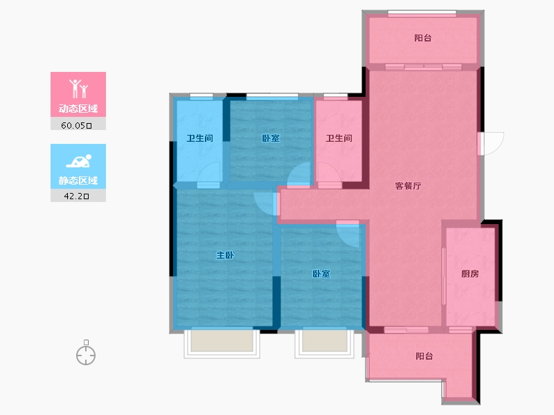 四川省-眉山市-武阳倾城-90.61-户型库-动静分区