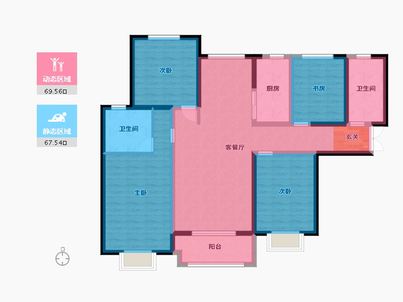 甘肃省-兰州市-兰高金都城-122.24-户型库-动静分区