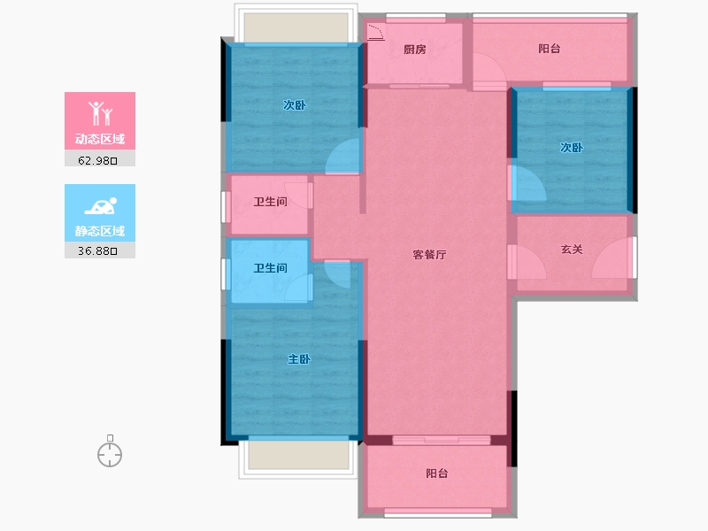 广东省-湛江市-嘉丽轩-89.23-户型库-动静分区