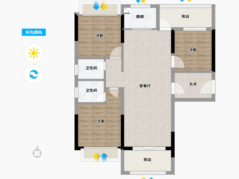 广东省-湛江市-嘉丽轩-89.23-户型库-采光通风