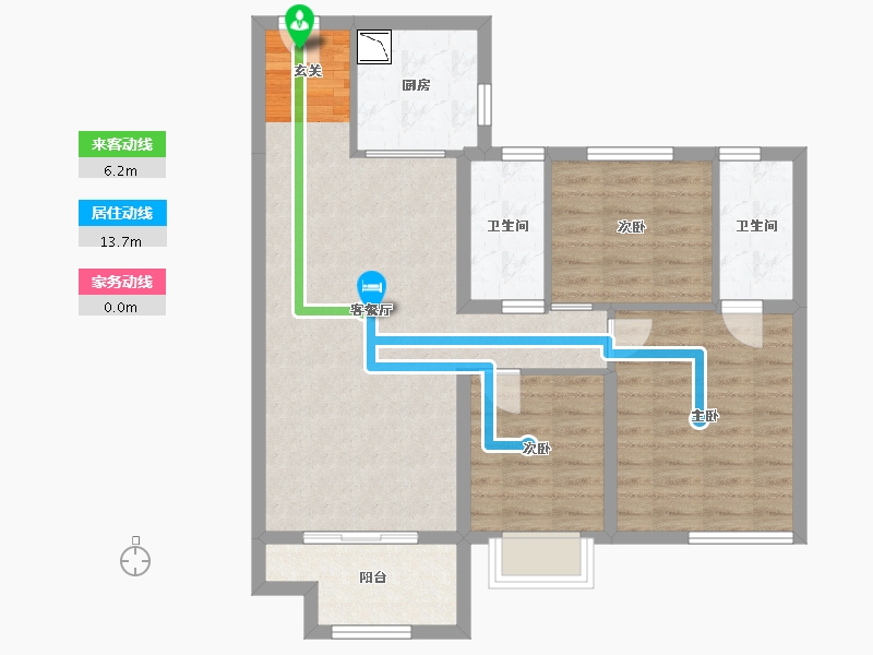 甘肃省-兰州市-碧桂园公园上城-82.22-户型库-动静线