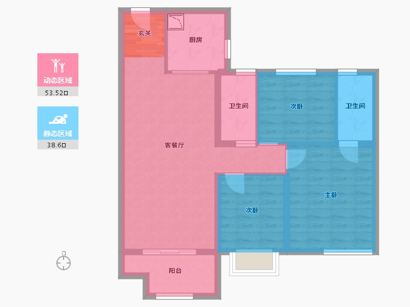 甘肃省-兰州市-碧桂园公园上城-82.22-户型库-动静分区