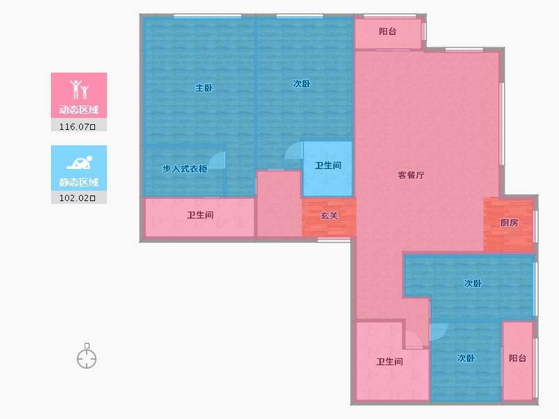 甘肃省-兰州市-金色堤岸云境-202.65-户型库-动静分区