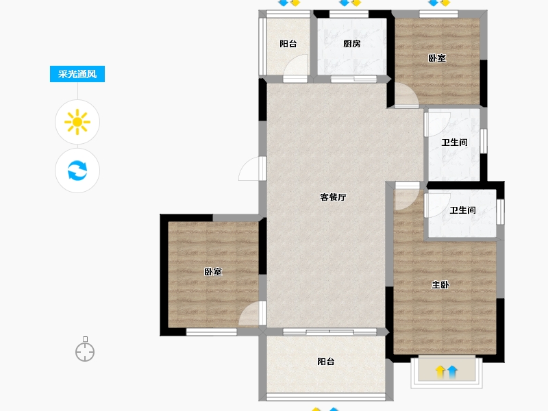 四川省-眉山市-武阳倾城-89.43-户型库-采光通风