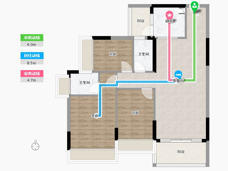 广东省-江门市-时代名庭-85.98-户型库-动静线