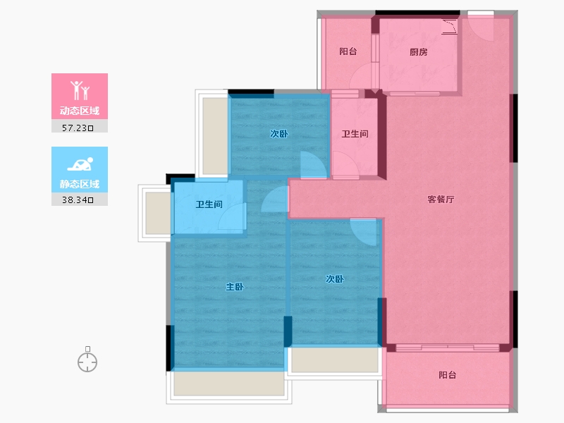 广东省-江门市-时代名庭-85.98-户型库-动静分区