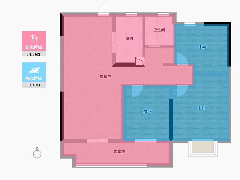 安徽省-合肥市-华盛和睦府-78.40-户型库-动静分区