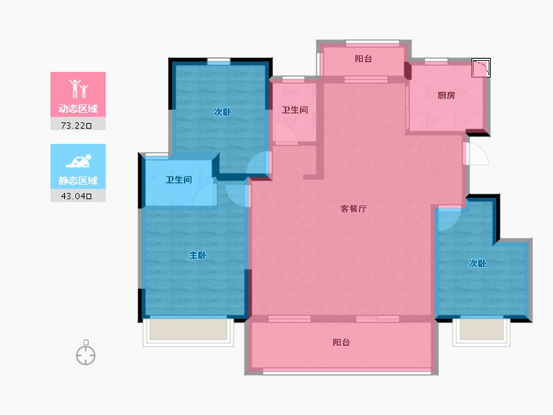 安徽省-合肥市-华盛和睦府-104.00-户型库-动静分区