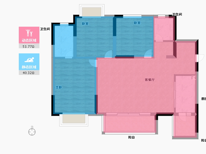 四川省-眉山市-旭辉云樾天境-83.99-户型库-动静分区