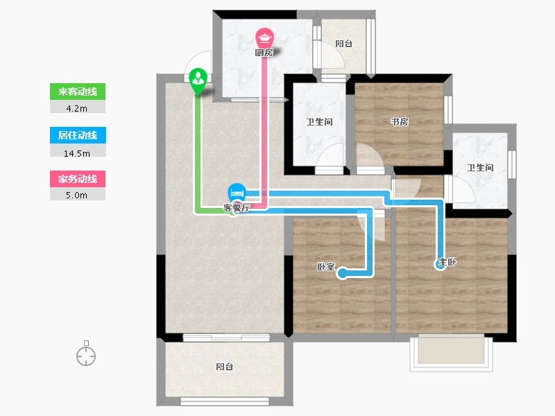 四川省-眉山市-武阳倾城-73.52-户型库-动静线