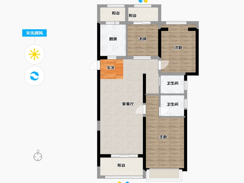 浙江省-湖州市-中建投悦湖名城-92.80-户型库-采光通风