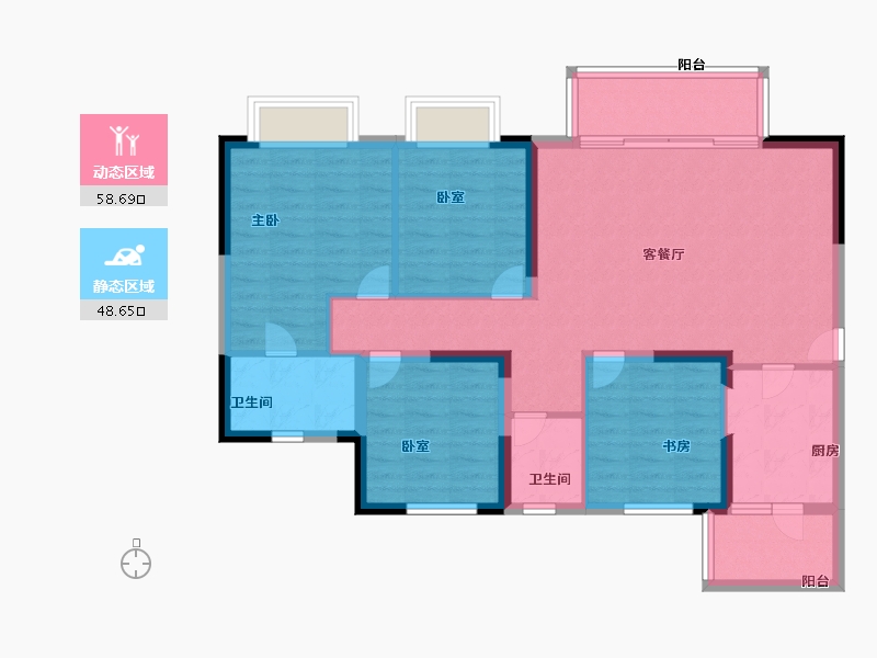 四川省-眉山市-旭辉云樾天境-95.99-户型库-动静分区