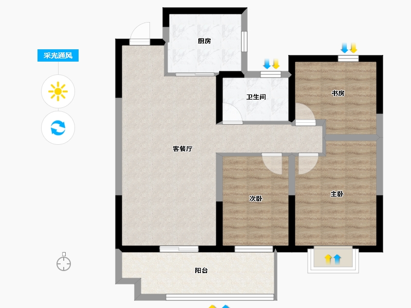 河南省-商丘市-银基荣府-84.00-户型库-采光通风