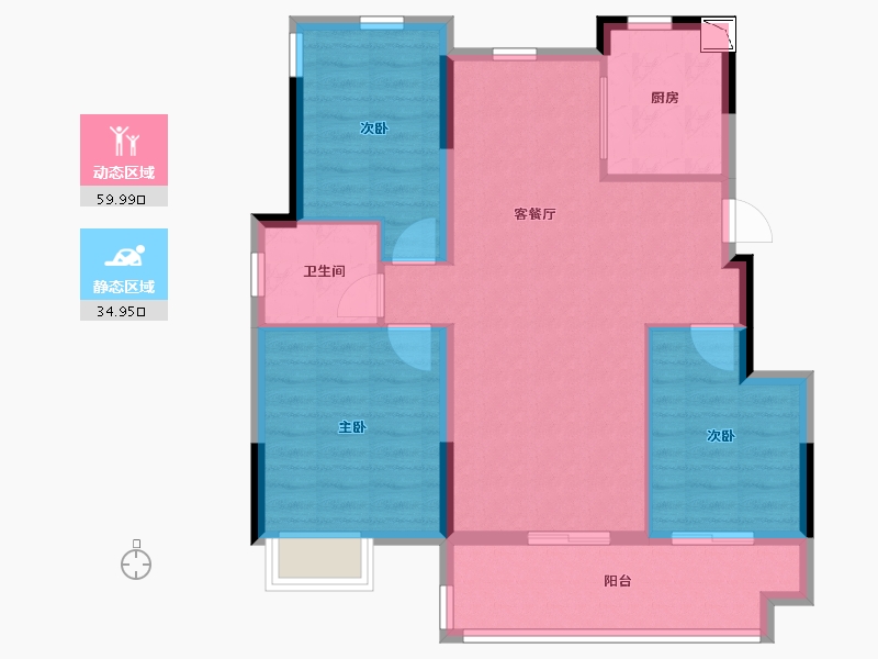 安徽省-合肥市-华盛和睦府-85.59-户型库-动静分区