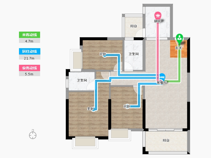 广东省-湛江市-碧海金岸花园-92.42-户型库-动静线