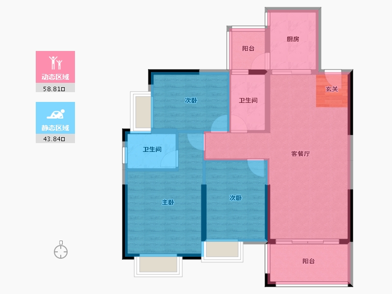 广东省-湛江市-碧海金岸花园-92.42-户型库-动静分区