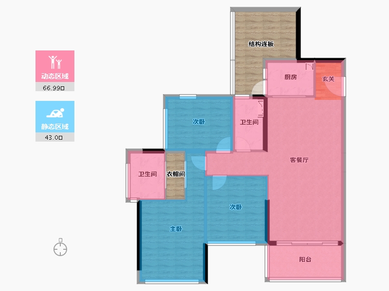 广东省-湛江市-南滨花园-113.83-户型库-动静分区