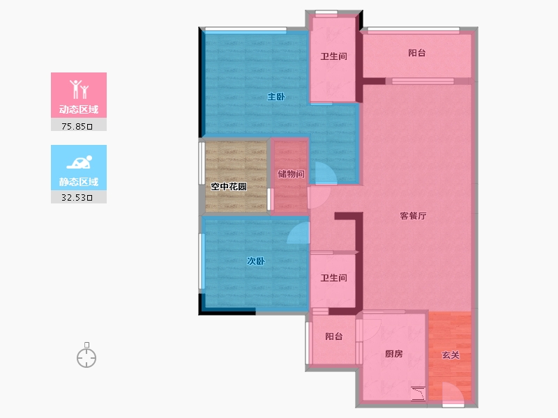 广东省-清远市-景业雍景园-102.40-户型库-动静分区