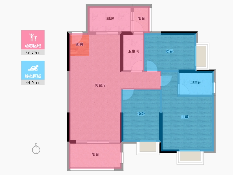 广东省-湛江市-碧海金岸花园-91.69-户型库-动静分区