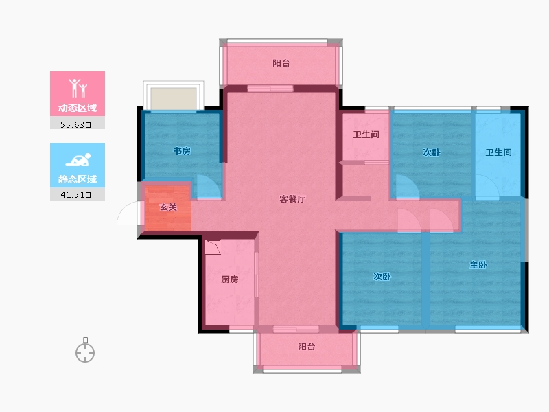 广西壮族自治区-南宁市-中南紫云集-85.38-户型库-动静分区