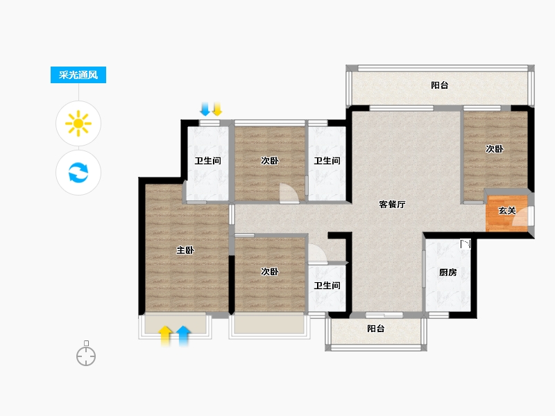 广西壮族自治区-南宁市-中南紫云集-115.85-户型库-采光通风