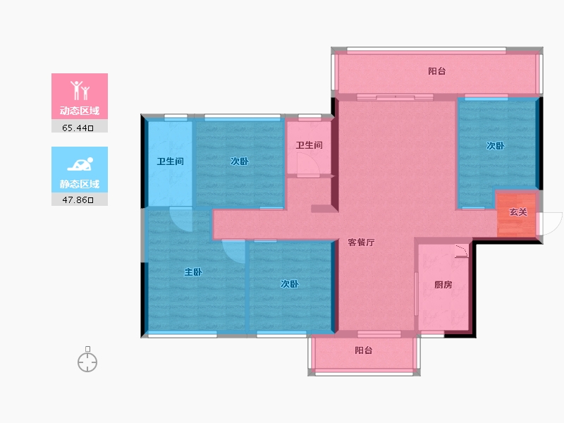 广西壮族自治区-南宁市-中南紫云集-101.24-户型库-动静分区