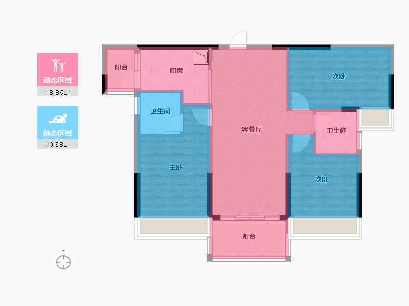 广东省-惠州市-碧桂园十里江南-79.41-户型库-动静分区