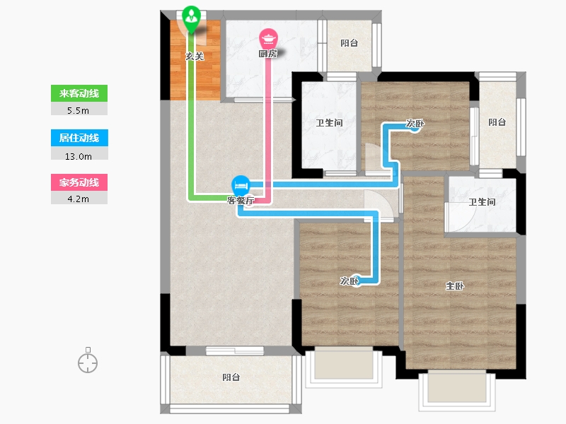 广西壮族自治区-南宁市-空港云锦府-71.93-户型库-动静线