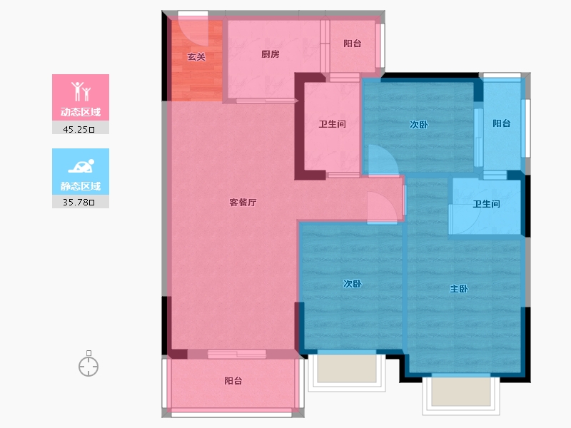 广西壮族自治区-南宁市-空港云锦府-71.93-户型库-动静分区