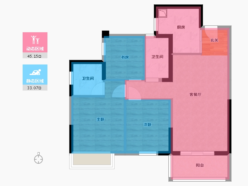 广西壮族自治区-南宁市-中南紫云集-69.38-户型库-动静分区