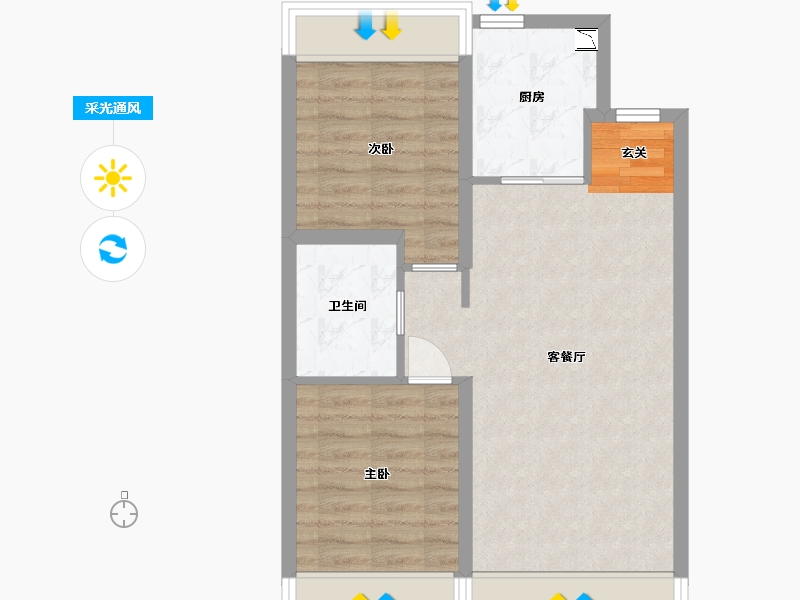 内蒙古自治区-呼和浩特市-金地名峰-60.20-户型库-采光通风