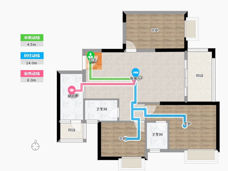 广东省-湛江市-碧海金岸花园-89.71-户型库-动静线