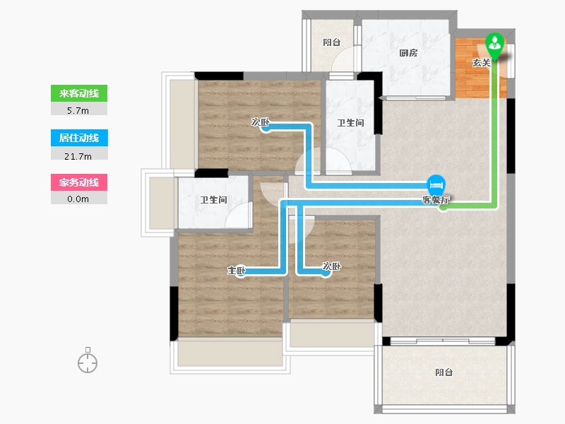 广东省-湛江市-福祥花园-82.87-户型库-动静线