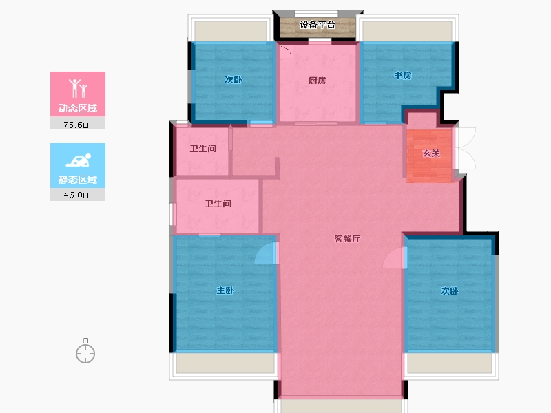 内蒙古自治区-呼和浩特市-金地名峰-112.02-户型库-动静分区