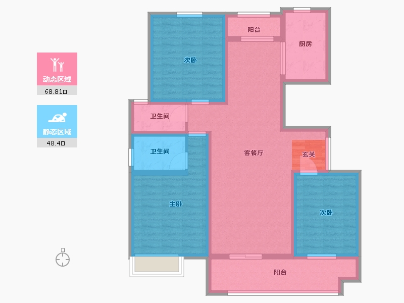 河南省-信阳市-淮滨西湖春天-104.00-户型库-动静分区