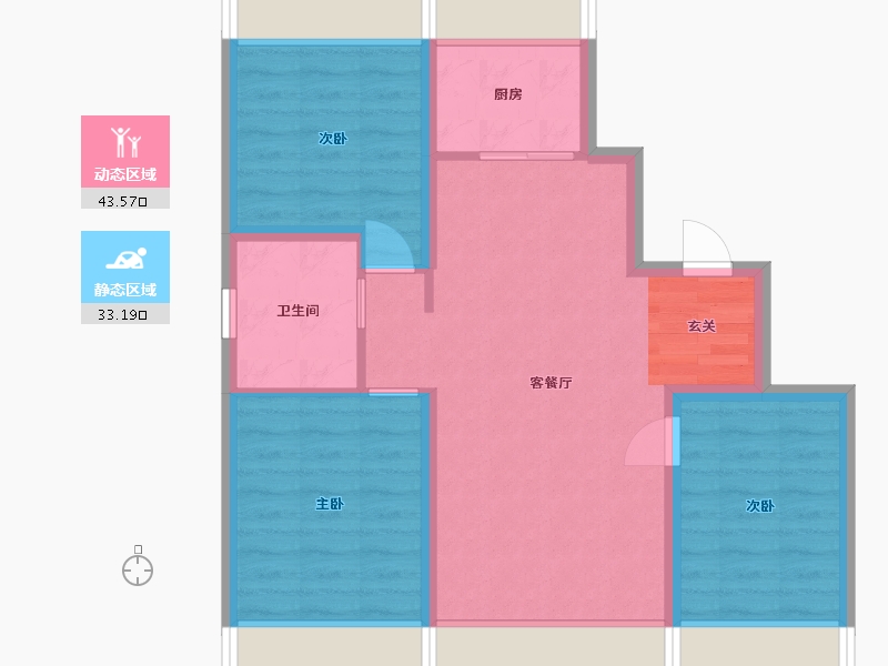 内蒙古自治区-呼和浩特市-金地名峰-68.51-户型库-动静分区