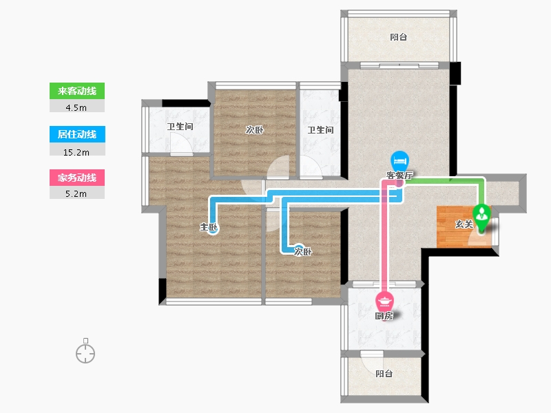 广东省-湛江市-南滨花园-88.97-户型库-动静线