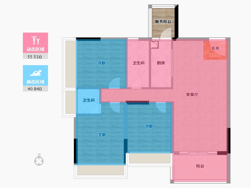 广东省-湛江市-福祥花园-90.41-户型库-动静分区