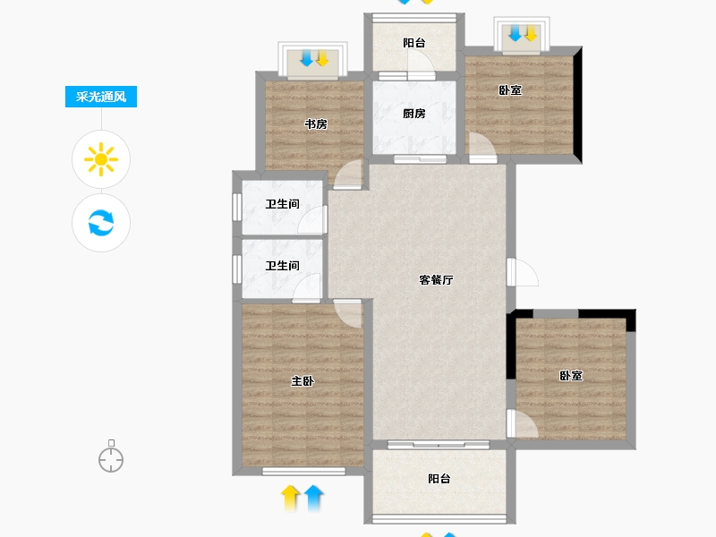 四川省-眉山市-武阳倾城-101.61-户型库-采光通风