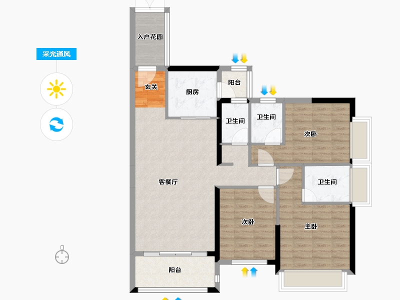 广东省-湛江市-嘉豪城市花园-98.02-户型库-采光通风