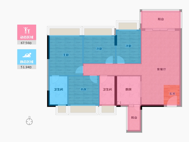 广东省-湛江市-福祥花园-108.72-户型库-动静分区