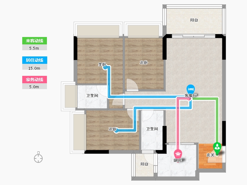 广东省-湛江市-福祥花园-85.41-户型库-动静线