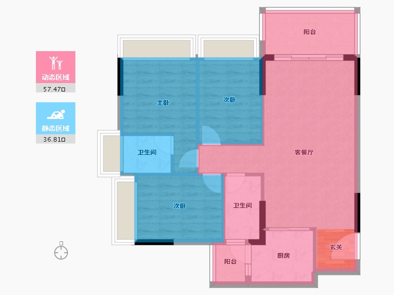 广东省-湛江市-福祥花园-85.41-户型库-动静分区