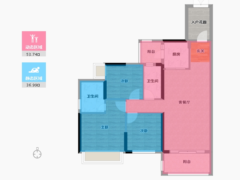 广东省-湛江市-嘉豪城市花园-86.00-户型库-动静分区