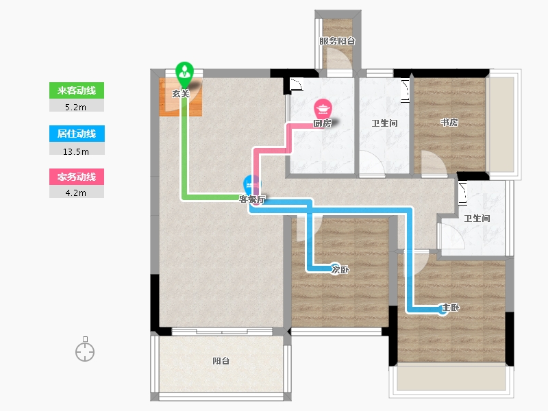 广东省-湛江市-福祥花园-85.02-户型库-动静线