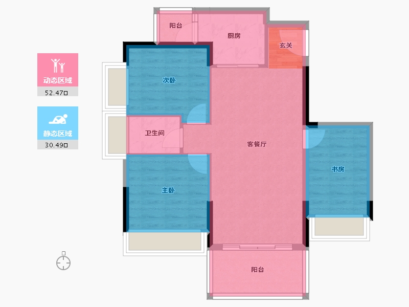 广东省-湛江市-福祥花园-74.80-户型库-动静分区