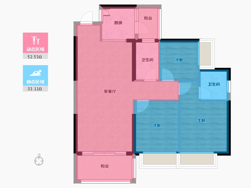 广东省-惠州市-悦江府-76.61-户型库-动静分区