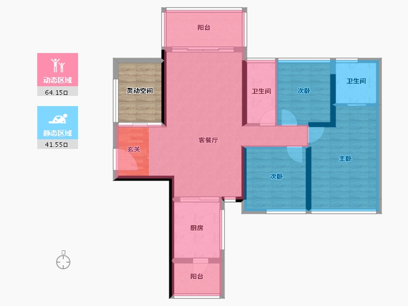 广东省-湛江市-南滨花园-101.59-户型库-动静分区