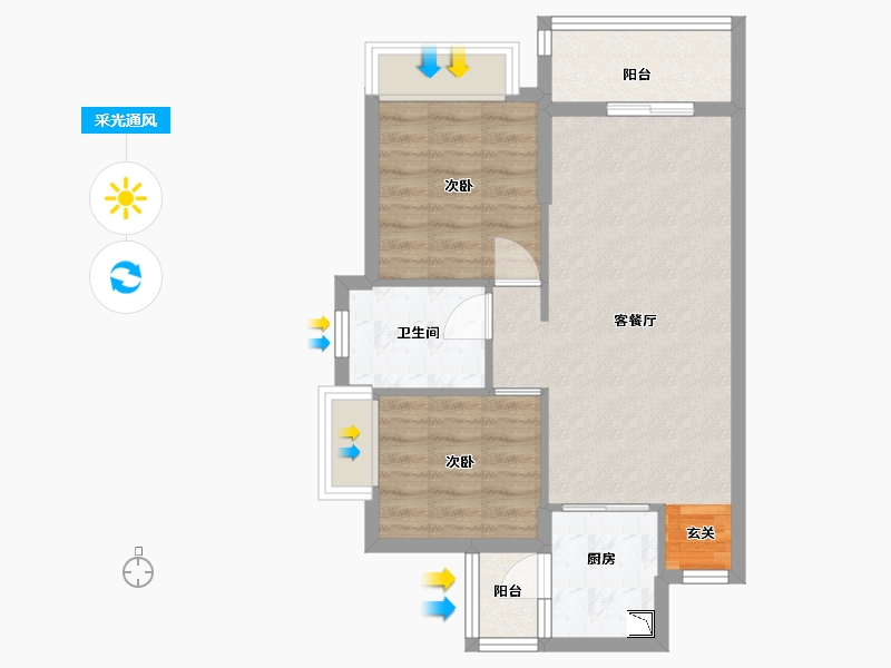 广东省-清远市-英德富力金禧花园-59.20-户型库-采光通风